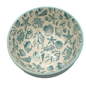 Pfaltzgraff  Venice Cereal Soup Bowl Seashells Shells Beach Waves Table Decor